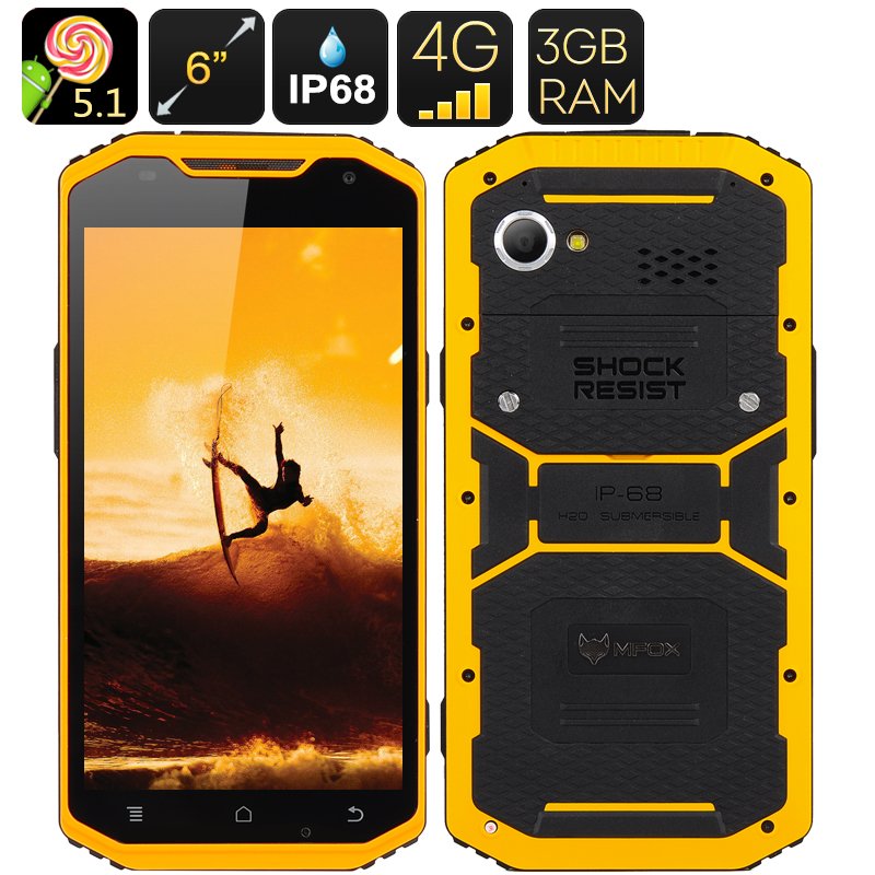 MFOX A10 Pro Military Standard Smartphone(YELLOW)