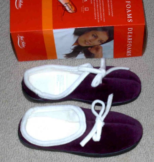Dearfoams Womens Purple Slippers Size 7