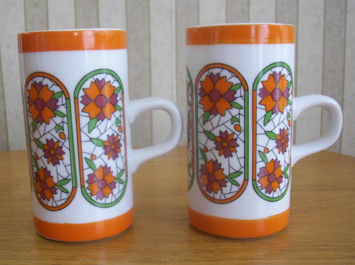 Retro Orange Chocolate or Coffee Mugs