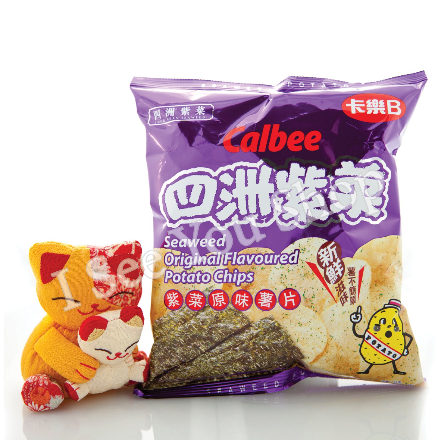 塿¨B åæ´²ç´«èå³è¯ç Calbee Four Seas Seaweed Original Flavored Chips 55G