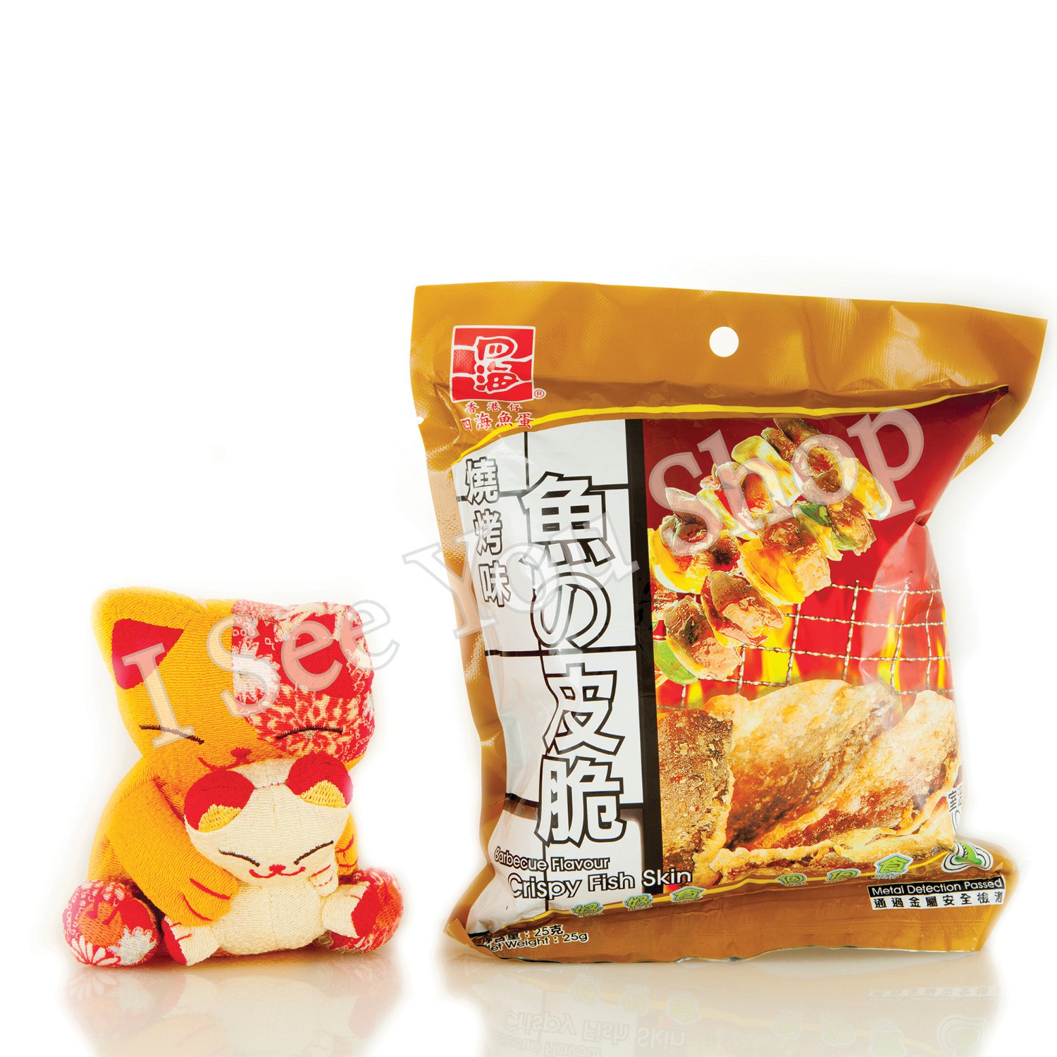 åæµ·éä¹ç®èçç¤å³ Four Seas Crispy Fish Skin BBQ Flavor 25g