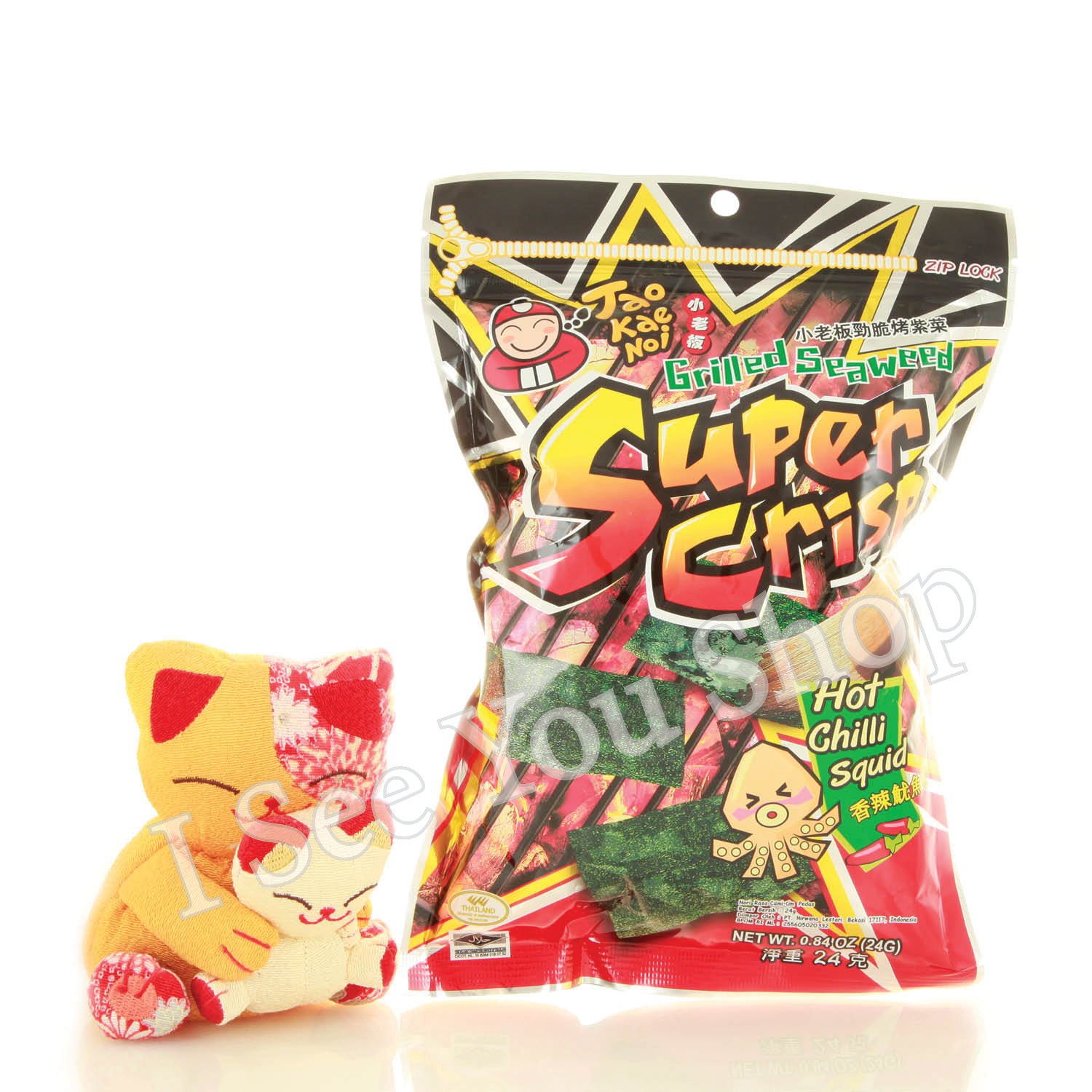 å°èæ¿ é¦è¾£é·éå³ 24g Tao Kae Noi Super Crisp Grilled Seaweed Hot Chilli Squid 24g