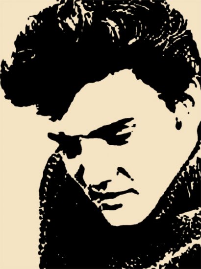 Elvis in Peach Acrylic Pop Art Painting