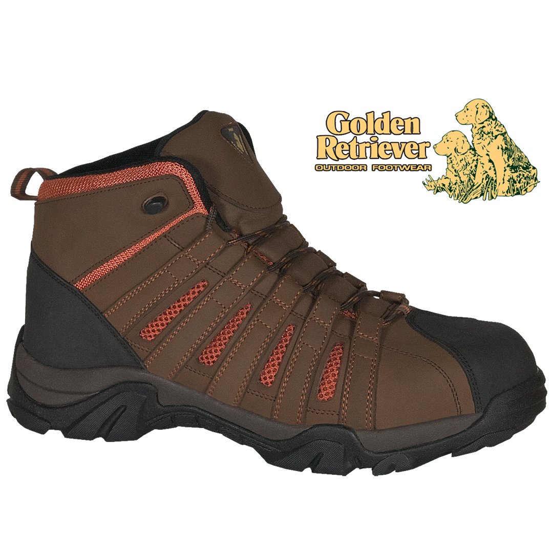 BROWN LEATHER/ORANGE MESH HIKER - 7306