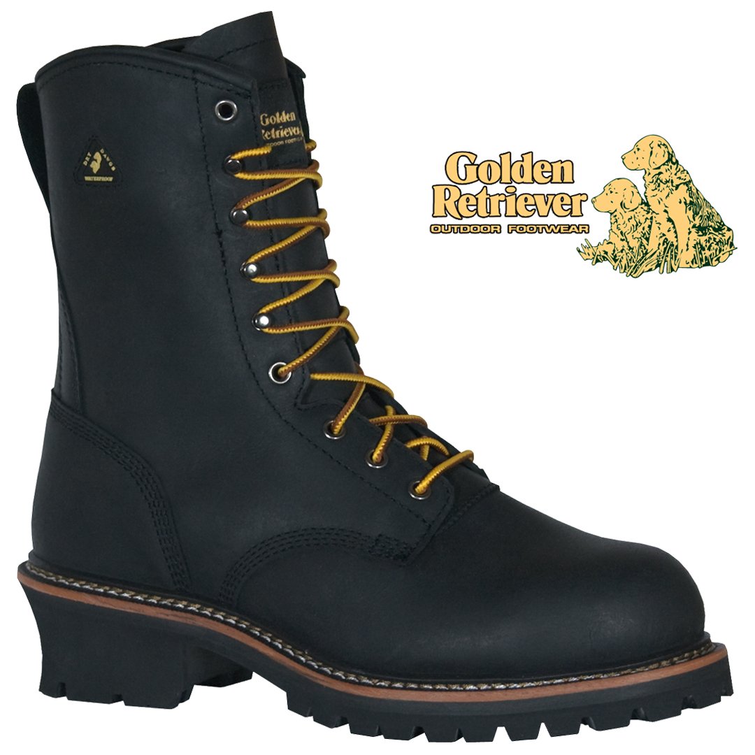 9" BLACK WATERPROOF BUFFALO LEATHER LOGGER - 9207