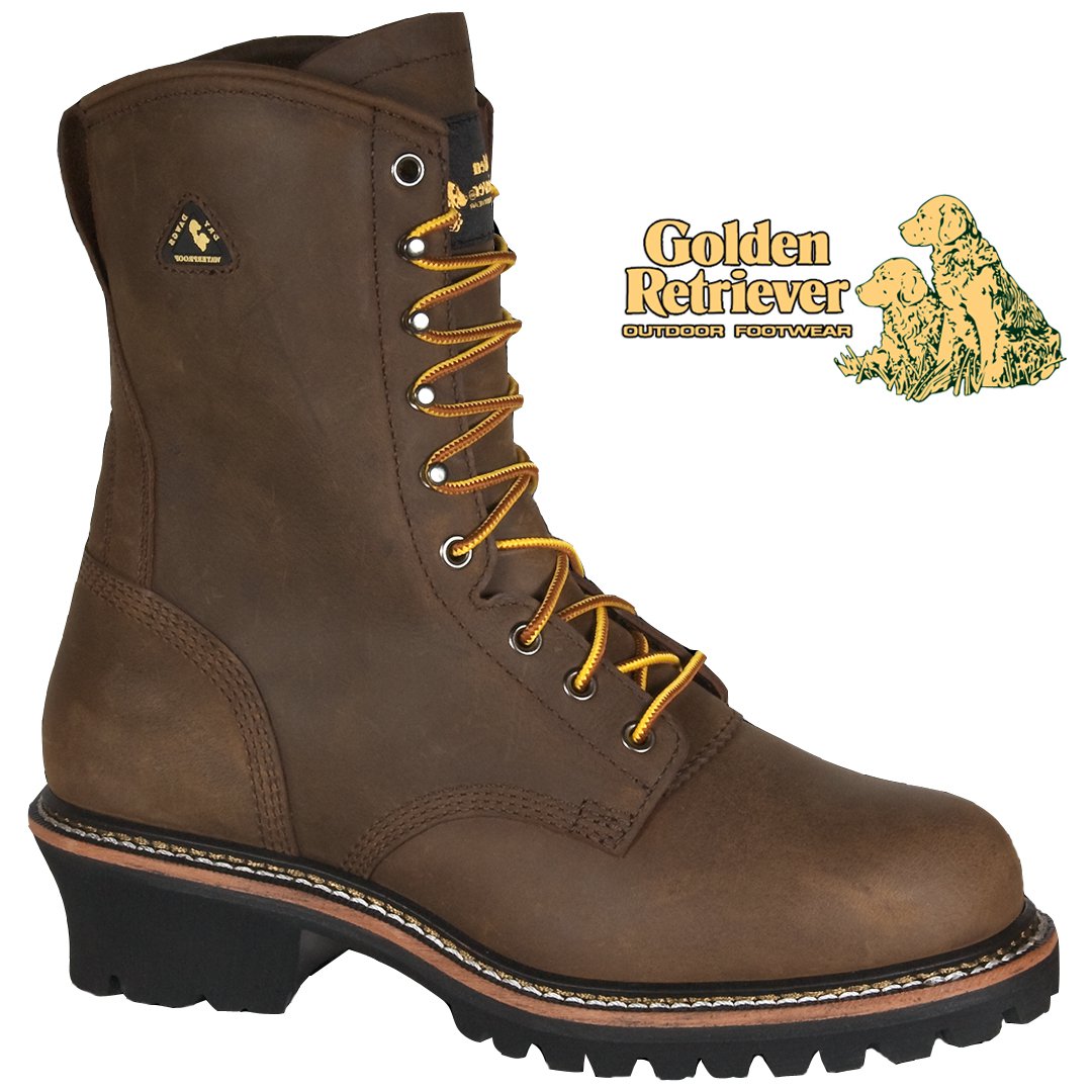9" CRAZY HORSE WATERPROOF BUFFALO LEATHER STEEL TOE LOGGER - 9215