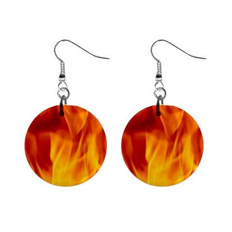 Firing Flames Dangle Earrings Jewelry 1 inch Buttons 12185378