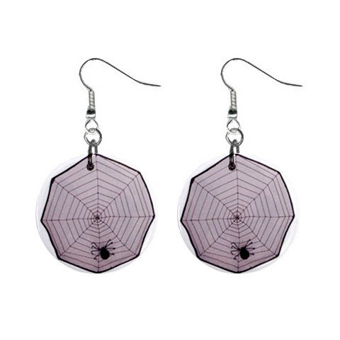 Spider in Web Dangle Earrings Jewelry 1 inch Buttons 12203749