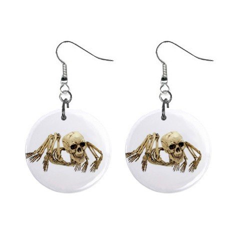 Skeleton Spider Dangle Earrings Jewelry 1 inch Buttons 12203751
