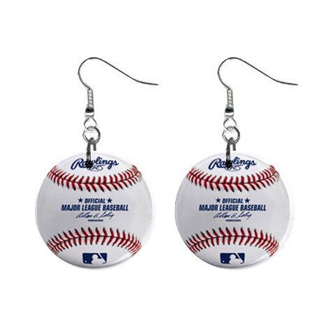 Rawlings Baseball Dangle Earrings Jewelry 1 inch Buttons 12207848