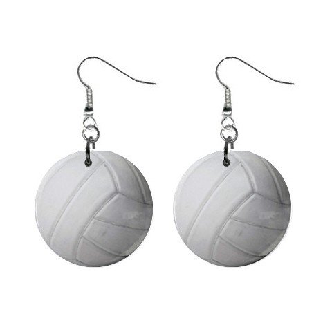 Volleyball Dangle Earrings Jewelry 1 inch Buttons 12207875