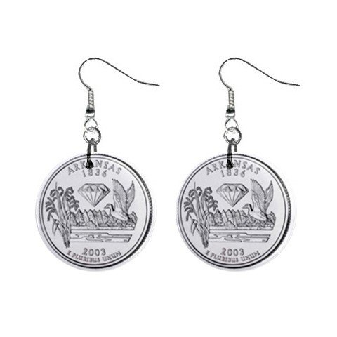 Arkansas State Quarter Dangle Earrings Jewelry 1 inch Buttons 12302753
