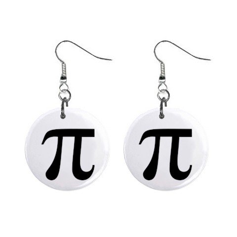 PI symbol Dangle Earrings Jewelry 1 inch Buttons 12225241
