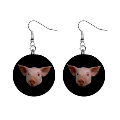 Pig Face Dangle Earrings Jewelry 1 inch Buttons 12225245