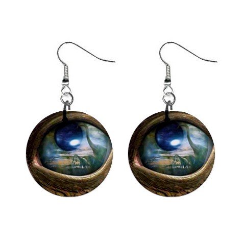 Dinosaur Eye Dangle Earrings Jewelry 1 inch Buttons 12236488