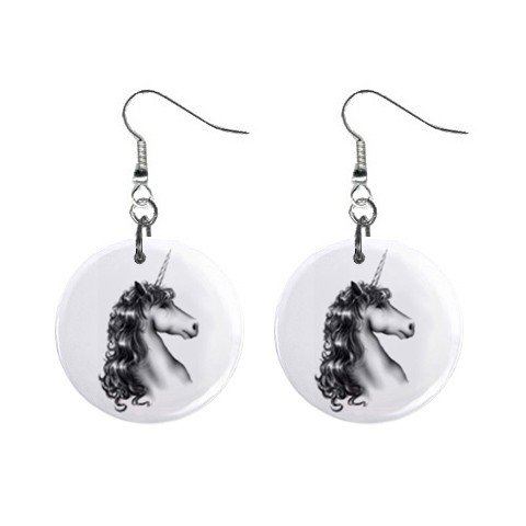 Precious Unicorn Dangle Earrings Jewelry 1 inch Buttons 12238036