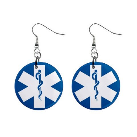 Medical Symbol Sign Dangle Earrings Jewelry 1 inch Buttons 12240149