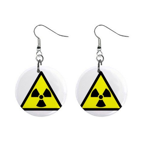 Radioactive Symbol Sign Dangle Earrings Jewelry 1 inch Buttons 12240166
