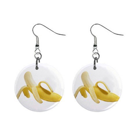 Peeled Banana Dangle Earrings Jewelry 1 inch Buttons 12240243