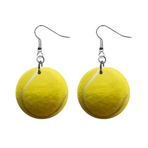 Yellow Tennis Ball Dangle Earrings Jewelry 1 inch Buttons 12207873