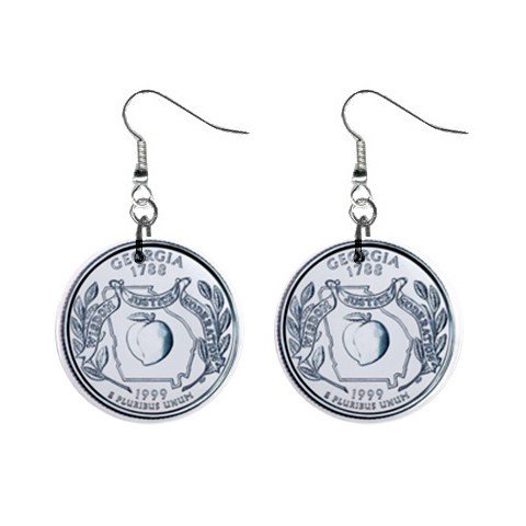 Georgia State Quarter Dangle Earrings Jewelry 1 inch Buttons 12302747