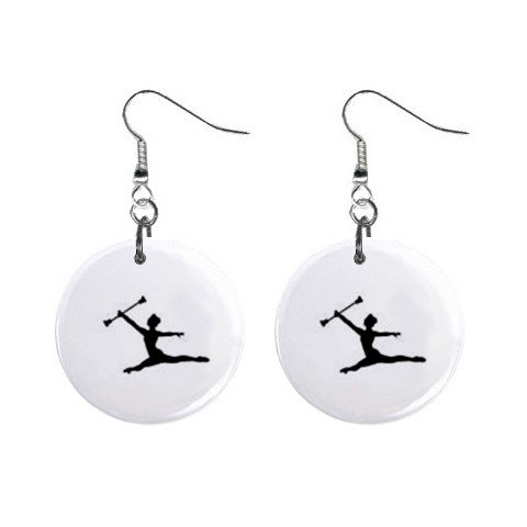 Baton Twirler #2 Dangle Earrings Jewelry 1 inch Buttons 12247246