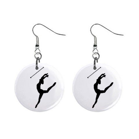 Baton Twirler #3 Dangle Earrings Jewelry 1 inch Buttons 12247248