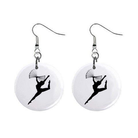 Twirling Baton Twirler #4 Dangle Earrings Jewelry 1 inch Buttons 12247249