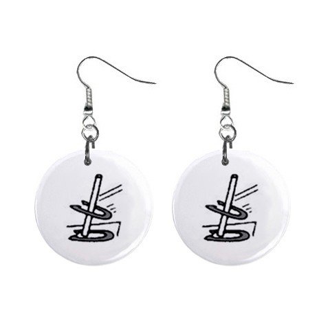 Game of Horseshoes Dangle Earrings Jewelry 1 inch Buttons 12247259