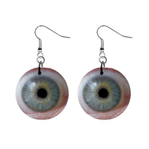Staring Eye Dangle Earrings Jewelry 1 inch Buttons 12247273