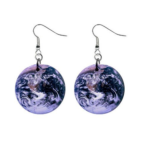Dark Earth Dangle Earrings Jewelry 1 inch Buttons 12247274