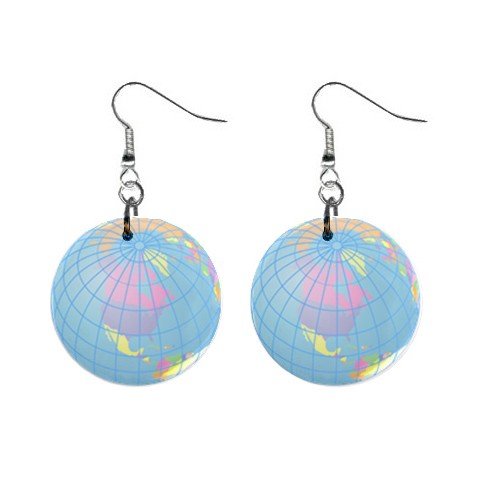 Colored Globe Dangle Earrings Jewelry 1 inch Buttons 12247280