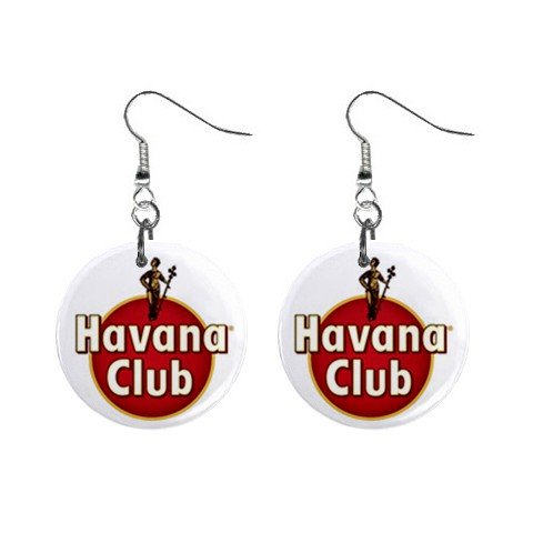 Havana Club Label Dangle Earrings Jewelry 1 inch Buttons 12247281