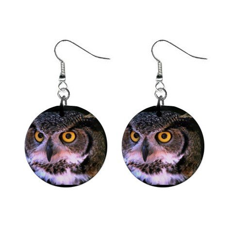 Owl Dangle Earrings Jewelry 1 inch Buttons 12247283