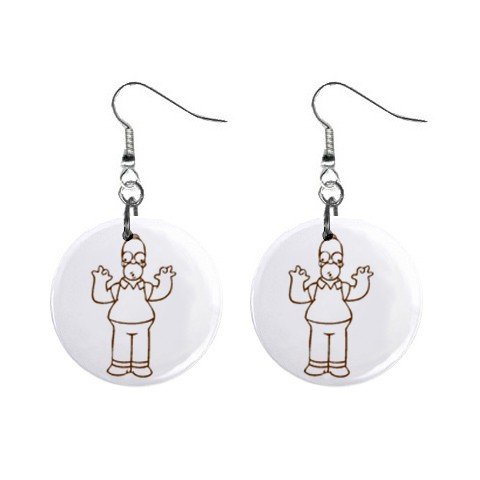 Homer Simpson Dangle Earrings Jewelry 1 inch Buttons 12304854
