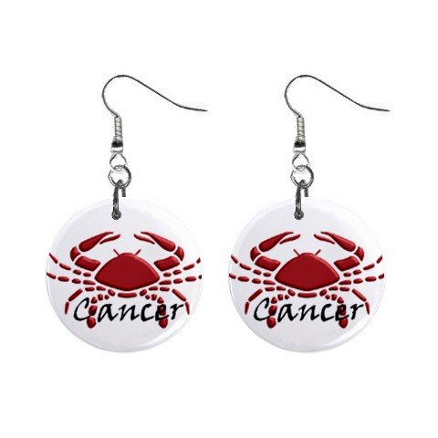 Zodiac Sign Cancer Dangle Earrings Jewelry 1 inch Buttons 12176339