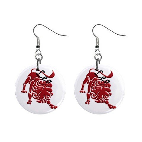 Zodiac Sign Leo Dangle Earrings Jewelry 1 inch Buttons 12176343