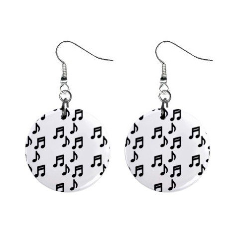 Music Notes Dangle Earrings Jewelry 1 inch Buttons 12176322