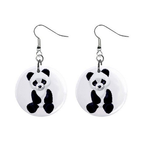 Panda Bear Dangle Earrings Jewelry 1 inch Buttons 12176323