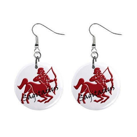 Zodiac Sign Sagittarius Dangle Earrings Jewelry 1 inch Buttons 12176348