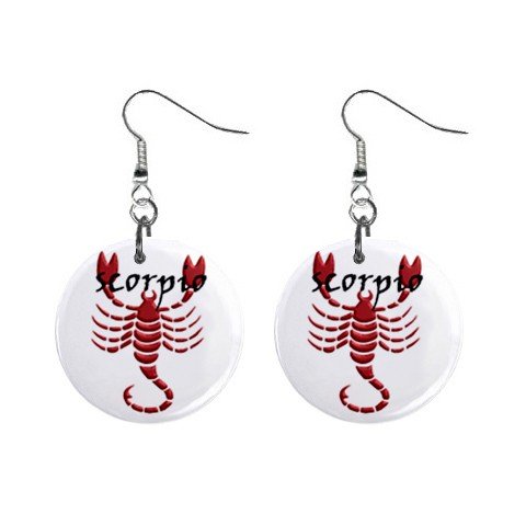 Zodiac Sign Scorpio Dangle Earrings Jewelry 1 inch Buttons 12176351