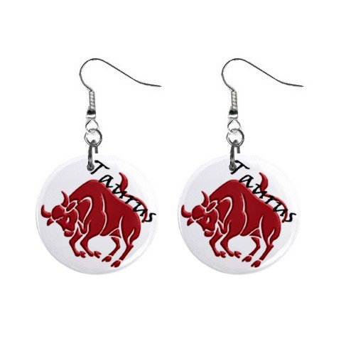 Zodiac Sign Taurus Dangle Earrings Jewelry 1 inch Buttons 12176352