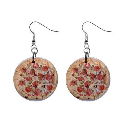Pizza Dangle Earrings Jewelry 1 inch Buttons 12305899