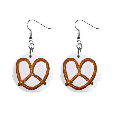 Thin Pretzel Dangle Earrings Jewelry 1 inch Buttons 12305901