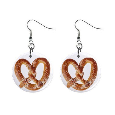 Fat Pretzel Dangle Earrings Jewelry 1 inch Buttons 12305903
