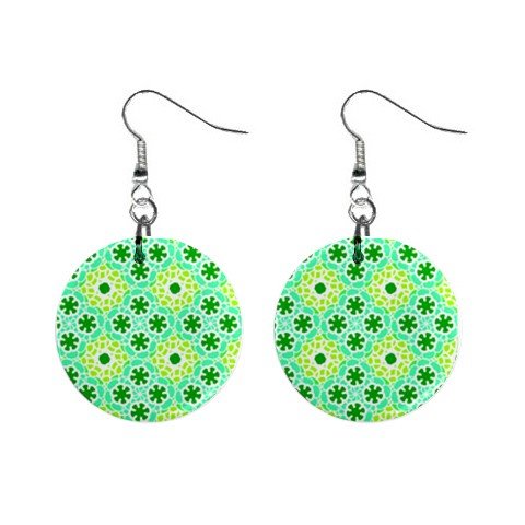 Hippy Groovy Pattern Dangle Earrings Jewelry 1 inch Buttons 12305917