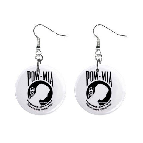 POW-MIA Dangle Earrings Jewelry 1 inch Buttons 12305943