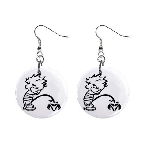 Pee On Dodge Ram Dangle Earrings Jewelry 1 inch Buttons 12305975