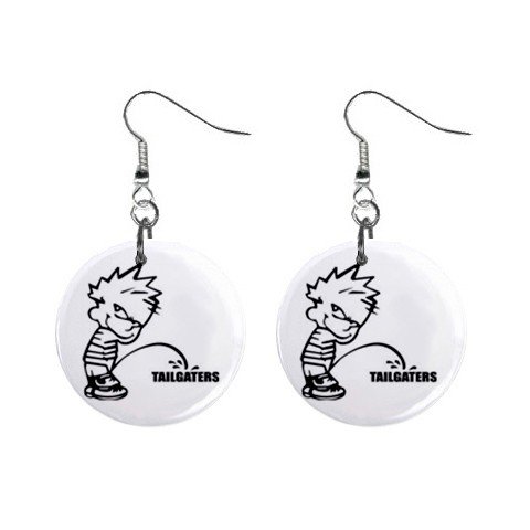 Pee On Tailgaters Dangle Earrings Jewelry 1 inch Buttons 12305978