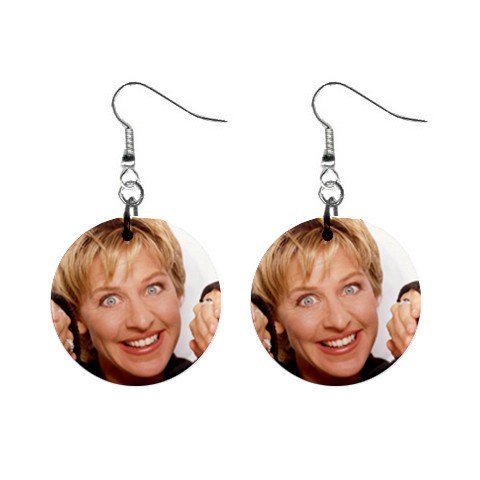 Ellen Degeneres #1 Dangle Earrings Jewelry 1 inch Buttons 12305982